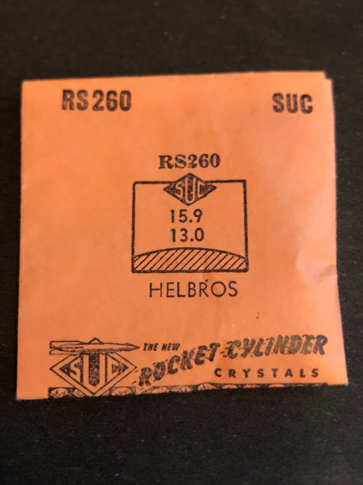 SUC Rocket Crystal RS 260 for HELBROS 15.9 x 13.0mm – New