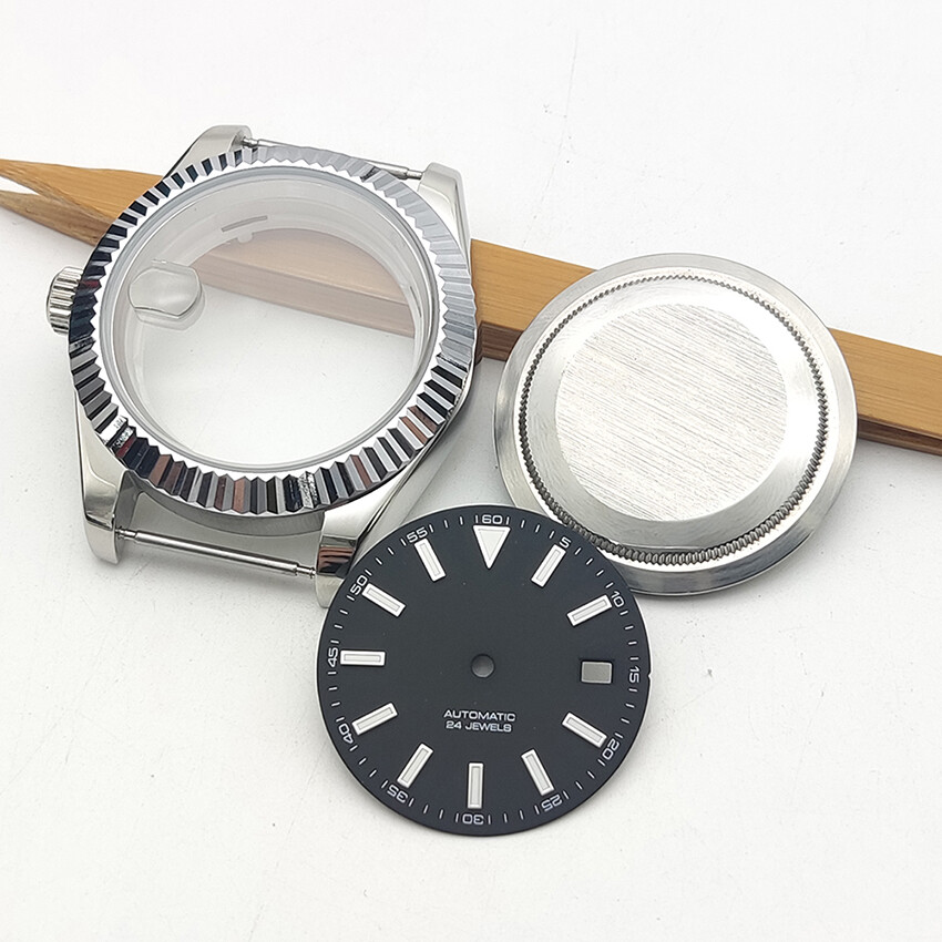 41mm Steel Case Strap Watch Dial Watch Hands Accessories For NH35/NH36 Movement