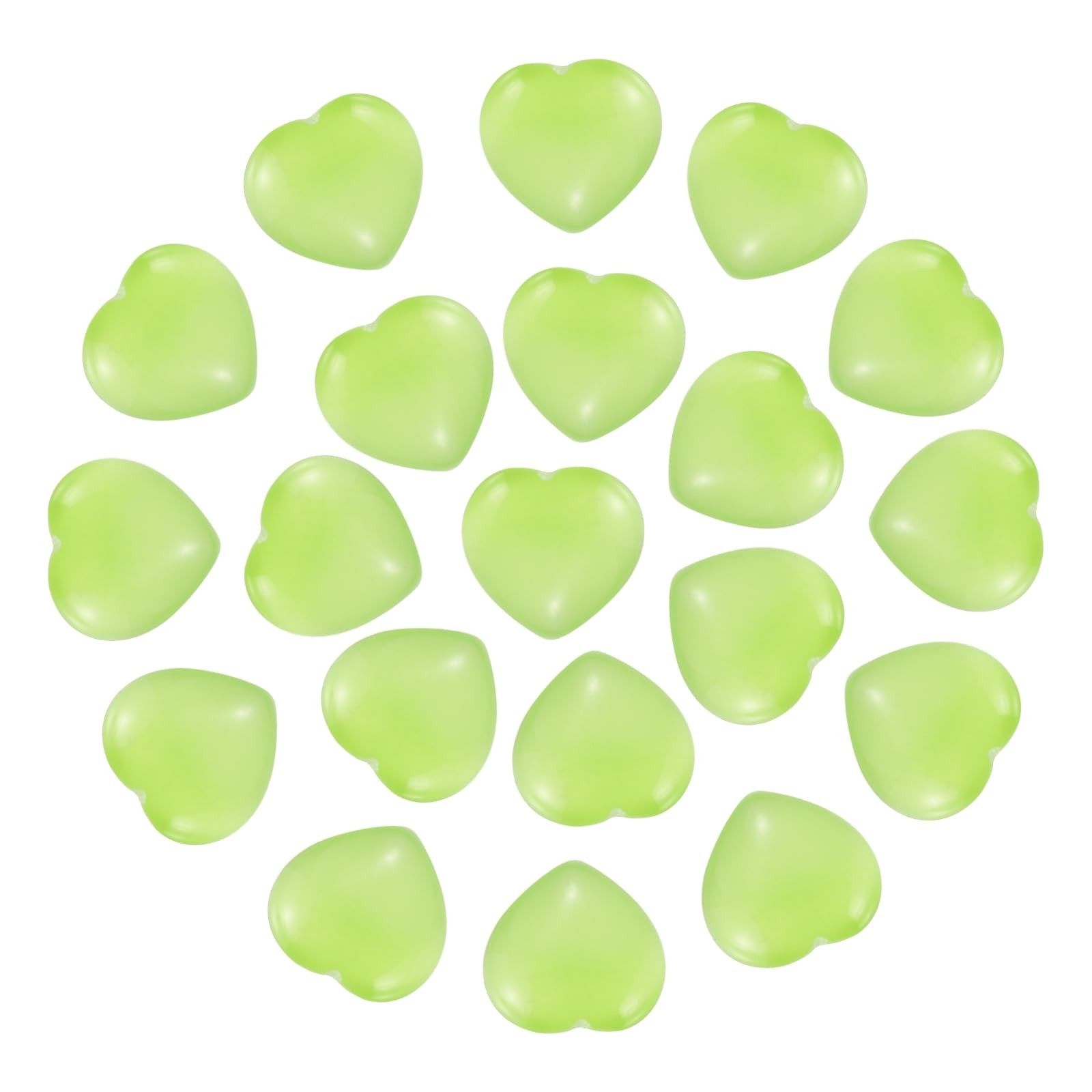 PATIKIL 20Pcs Natural Heart Shaped Crystal Stone, 1.2 Inch, Lemon Cats Eye