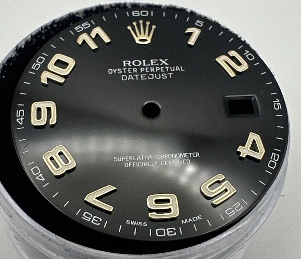 Rolex DateJust II 41mm Black Gold Arabic Dial For Model 116333 & 116303 MINT