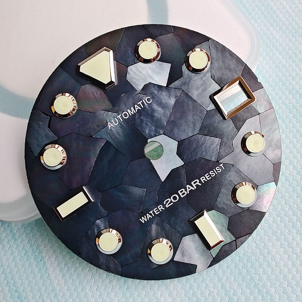 High Quality MOP Natural Black Mother Of Pearl Watch Dial 28.5mm for NH35 36 4R