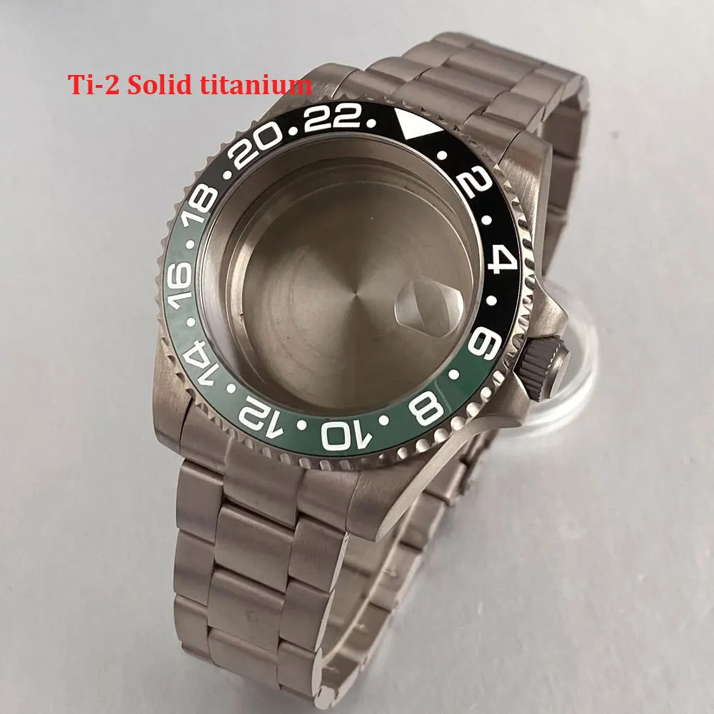 20ATM 40MM Titanium Diver Watch Case Strap For NH34 NH35 PT5000 Sapphire Glass