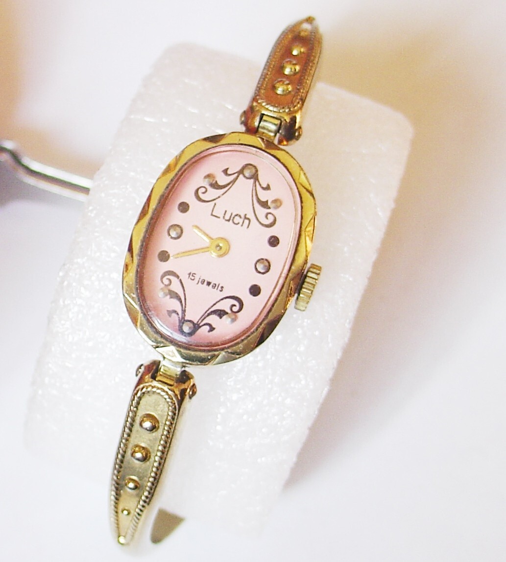 Serviced Ussr Soviet Russian Luch Jewel Womens Watch Mechanical Wrist Ladie