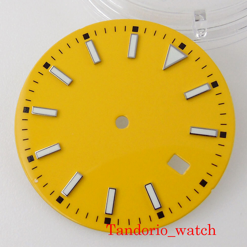 33.5mm Black Blue Green Watch Dial Face for NH35A Automatic Movement Date
