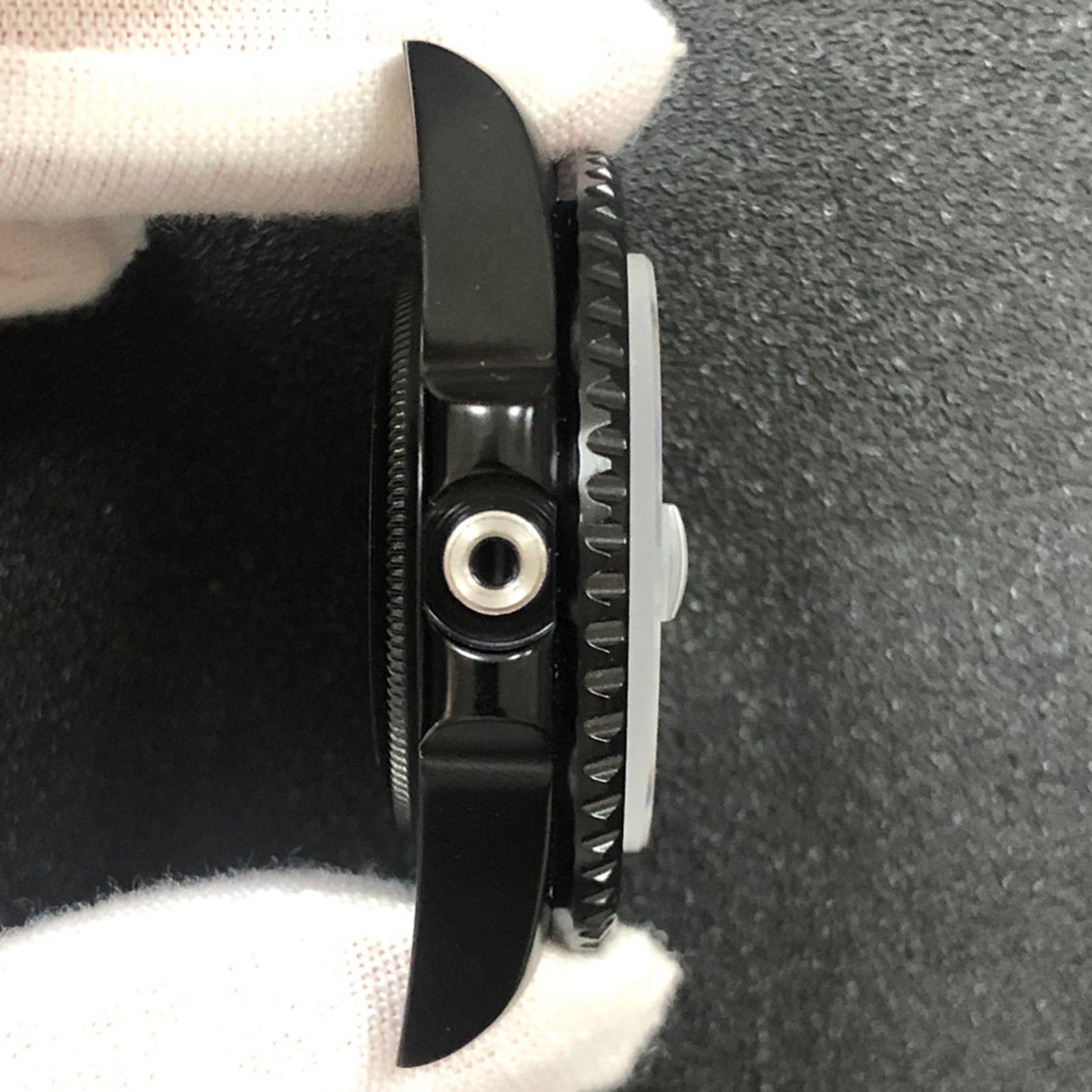 Watch Case 40MM PVD Black SUB Sapphire Flat Mirror Watch Case for NH35/NH36