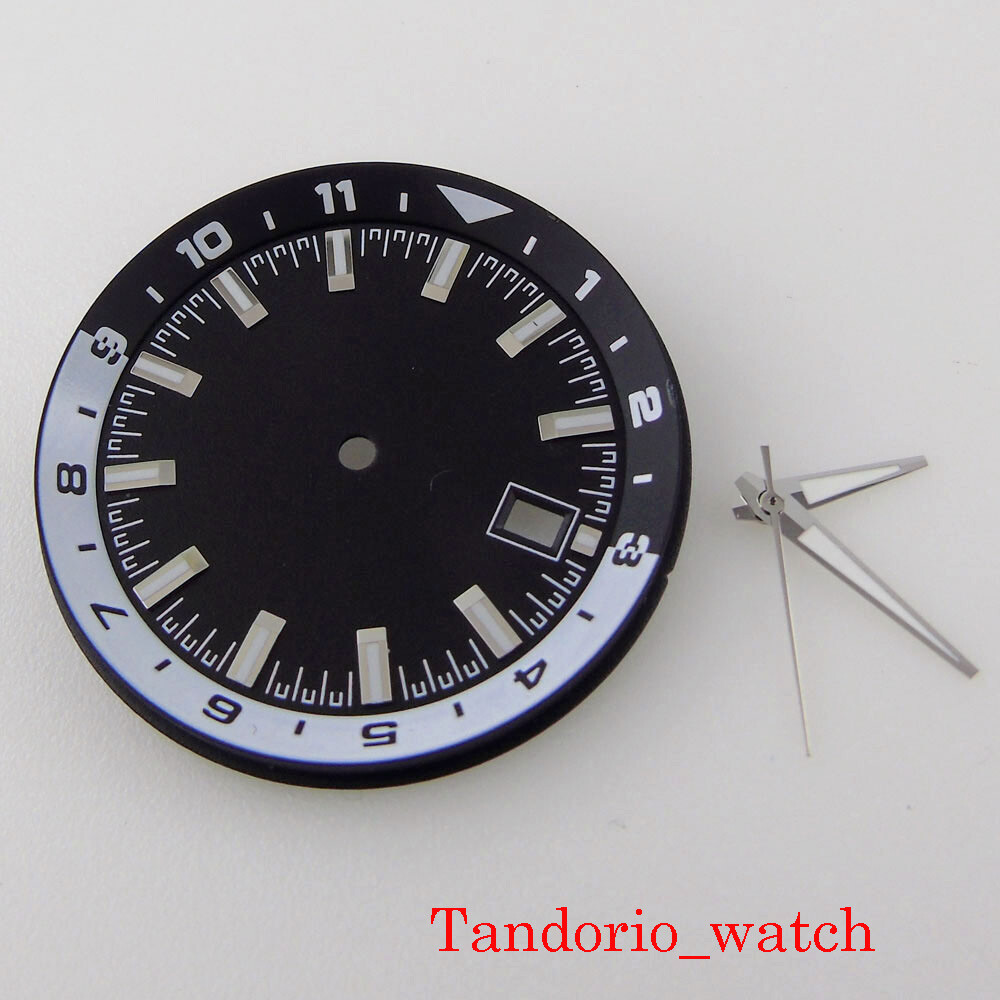 36.6mm Watch Dial For NH35A Automatic Movement Luminous Hands Watch Accessories