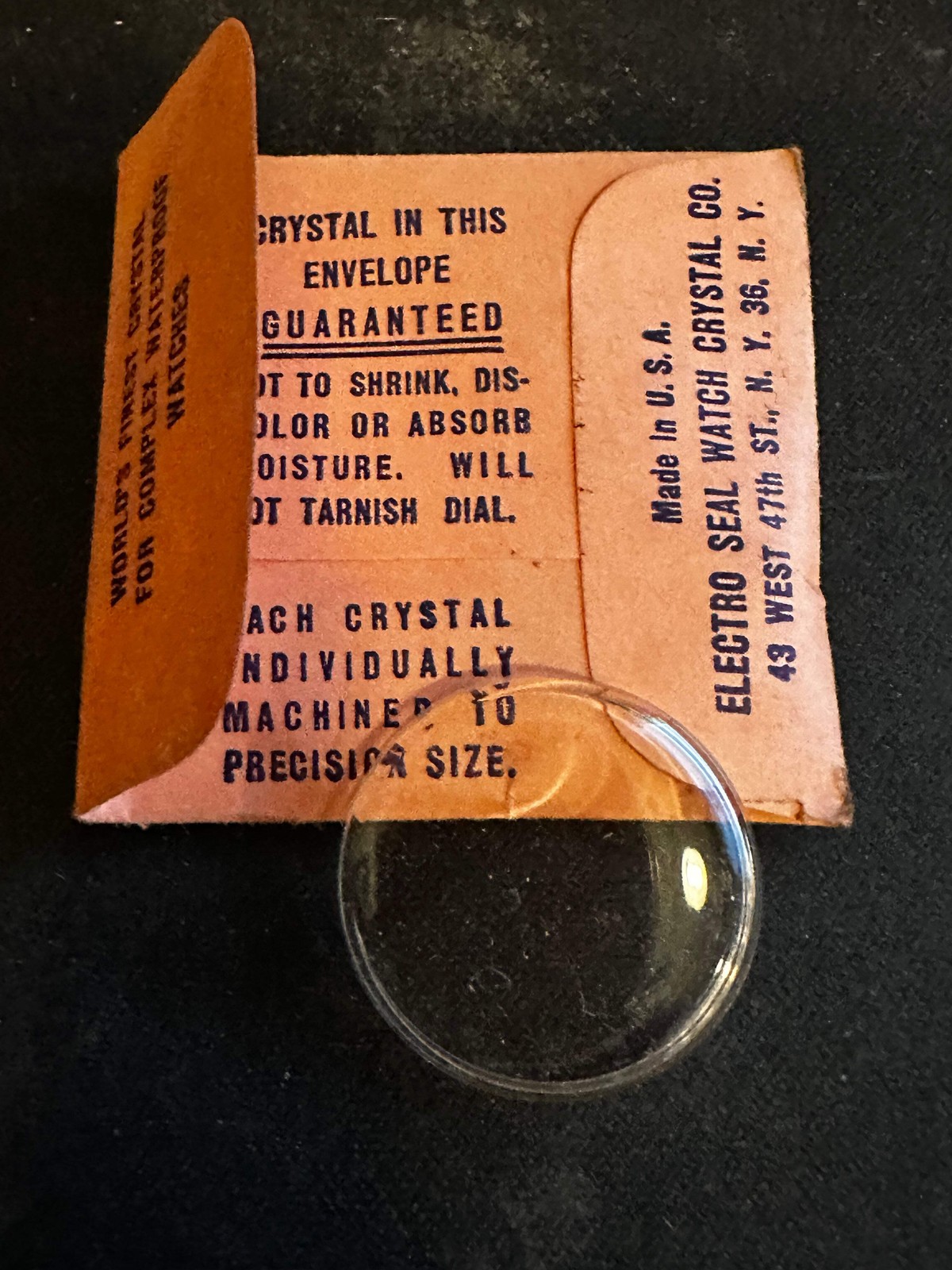 Electro-Seal #204 Crystal 23.0mm for Wyler Wrist Watch – New