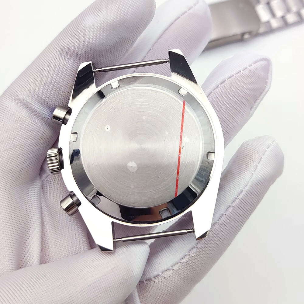 Sport 40mm Chronograph Multifunction Quartz Watch Case Dial Fit VK63 VK64 Movt