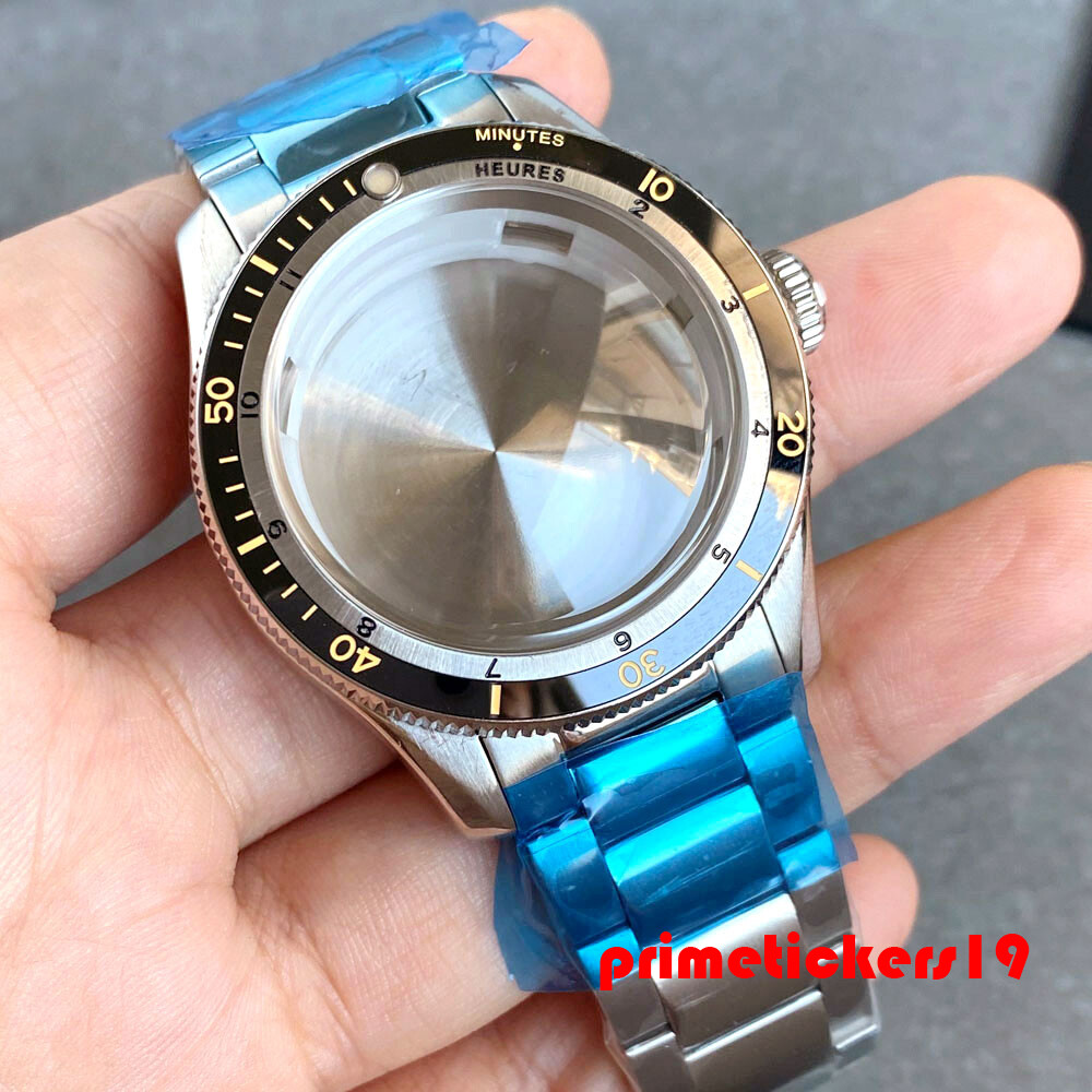Double Domed Sapphire 40mm Dive Watch Case Bracelet Fit NH34 NH35 ETA2824 PT5000