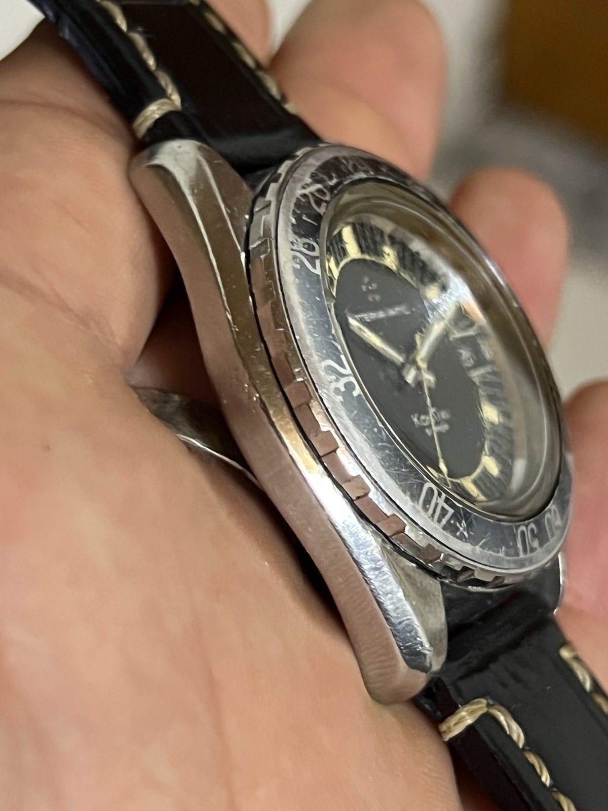 Vintage Eterna Matic Kontiki Super 40 mm Cal.1489K Working Good Read Description