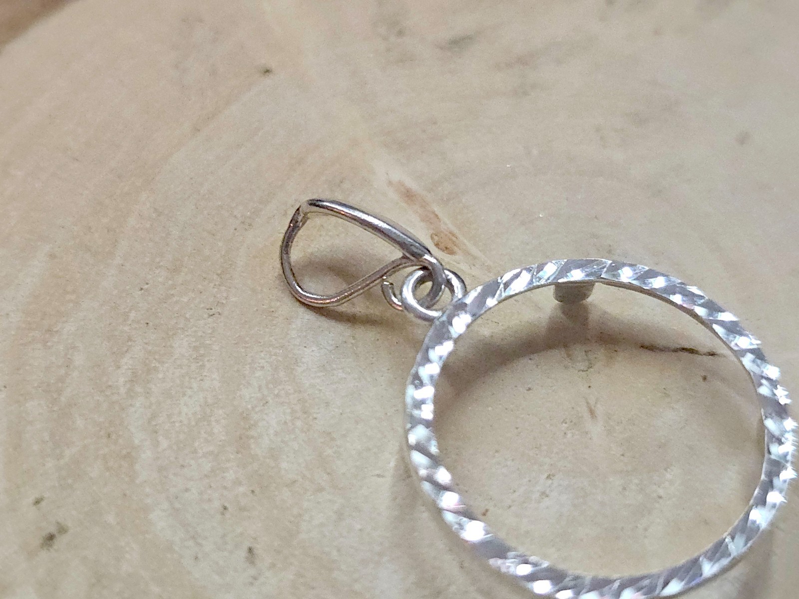 925 Sterling Silver Prong Back Diamond Cut Bezel for 19mm Penny 1 Cent Coins