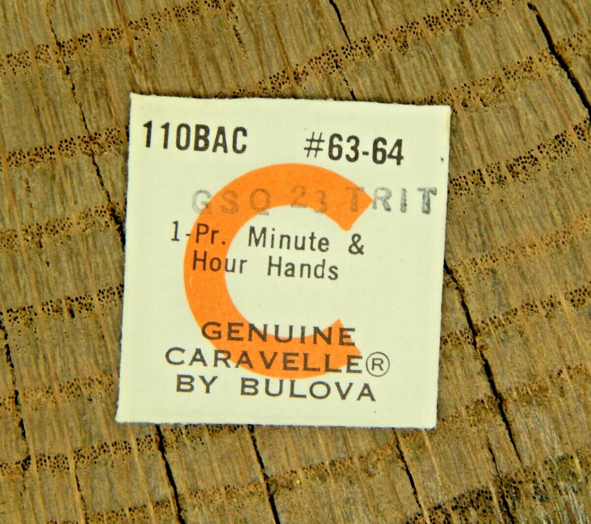 Genuine Caravelle 11OBAC GSQ 23 TRIT Set of Hands Watch Part 63-64 NOS