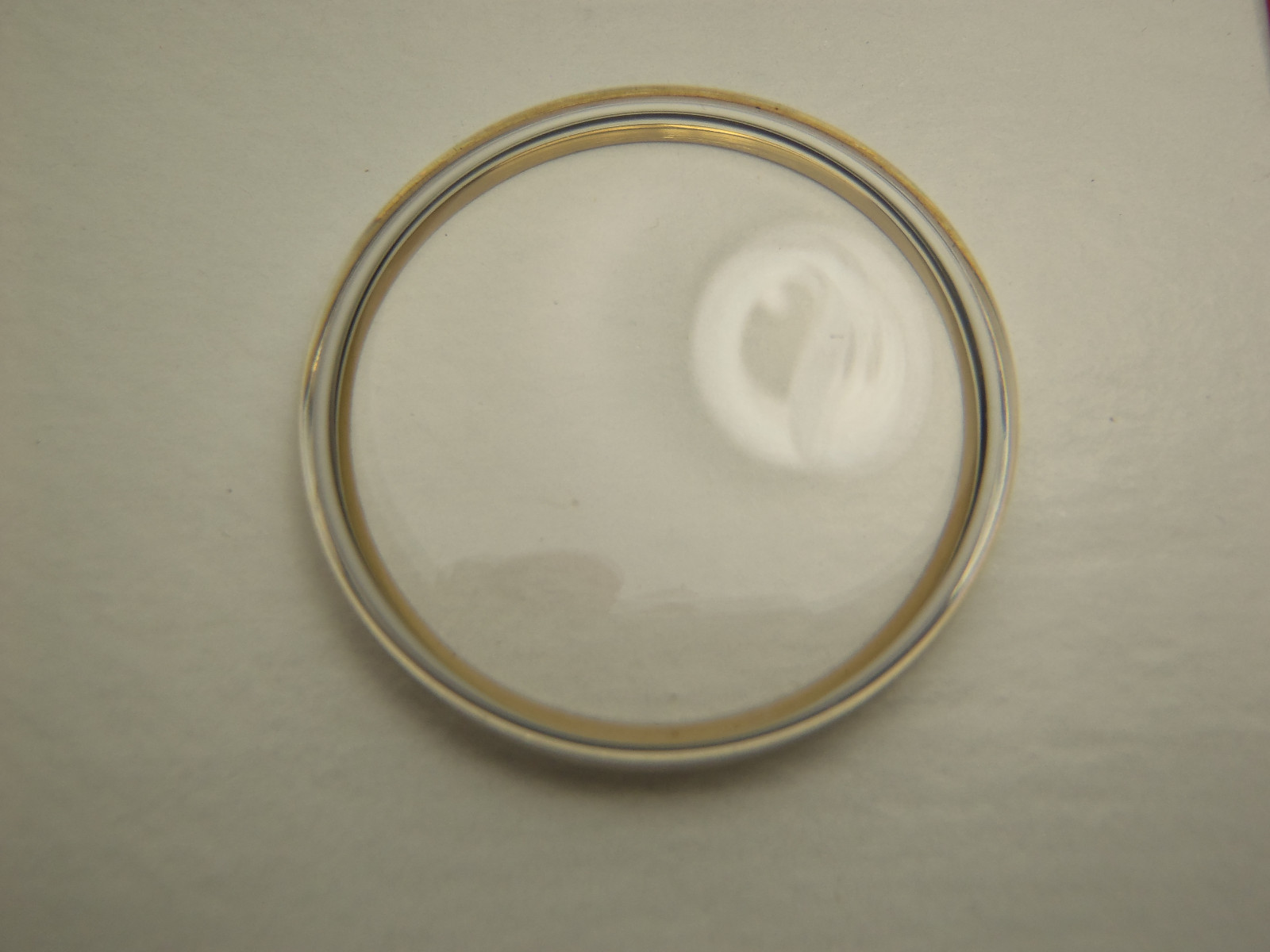 SWISS GILT METAL TENSION RING ROUND PLASTIC WATCH CRYSTAL WATERPROOF 26.8 MM