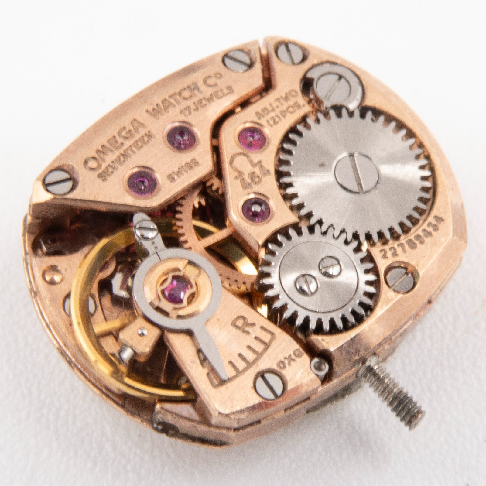 Vintage Omega Caliber 484 17-Jewel 2-Adjustment Wristwatch Movement, Runs