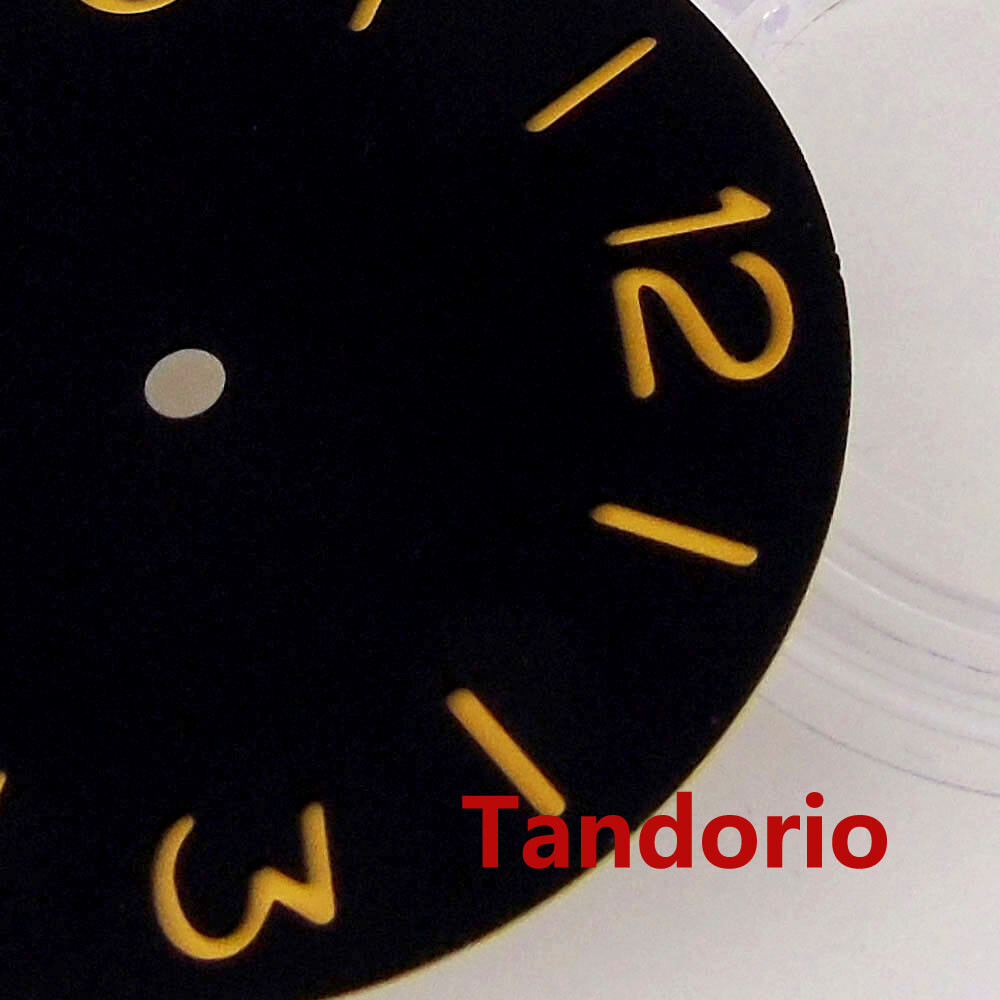 47mm Black PVD Watch Case Glass Back Fit ETA 6497 6498 Hand Winding Movement