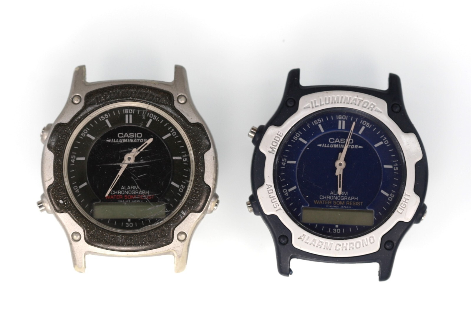 Casio Illuminator Men Watch AW-44-45 Plastic Stainless Quartz NON-WORKING