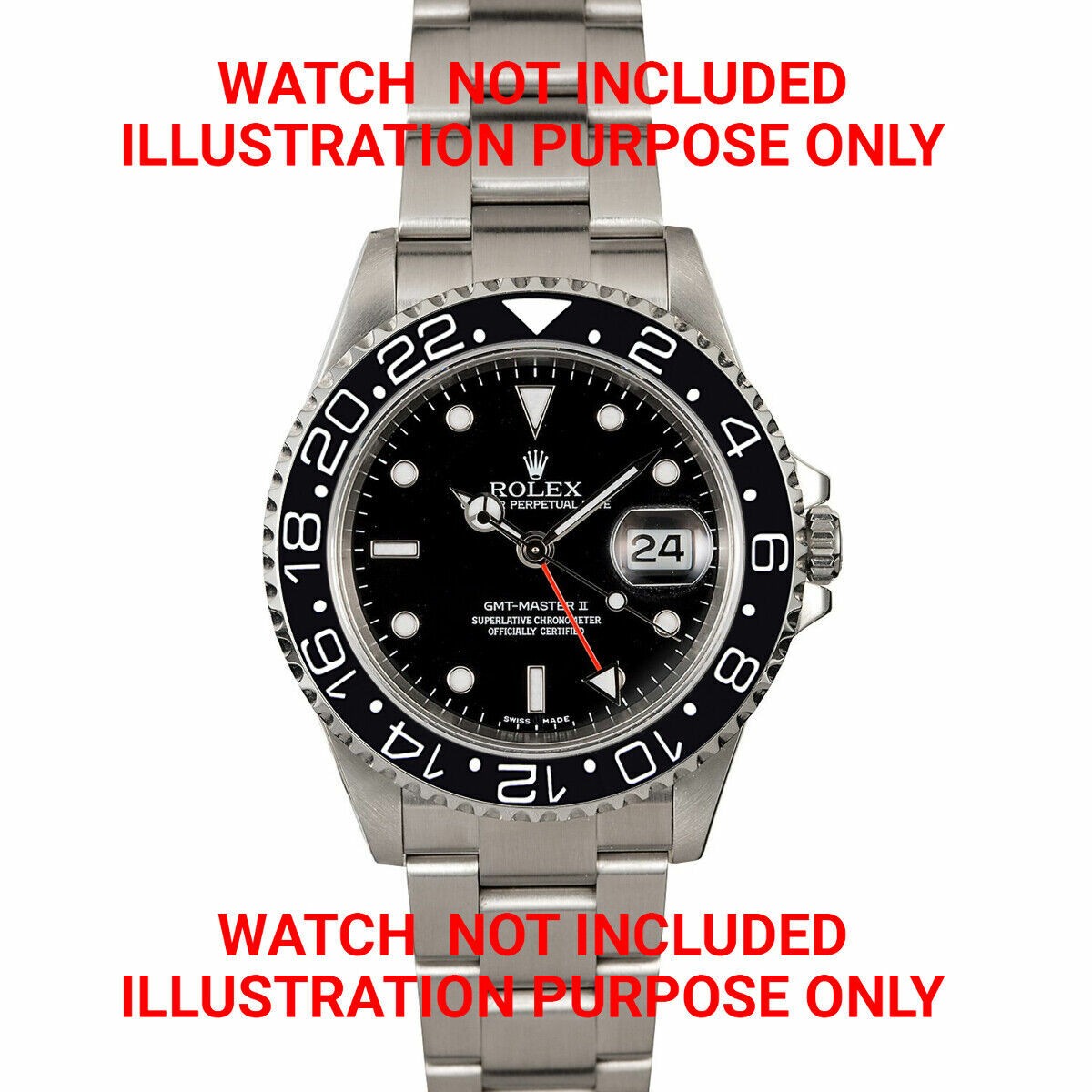 Ceramic GMT Watch Part Insert Sapphire Model Black Fits Rolex 16800, 16700
