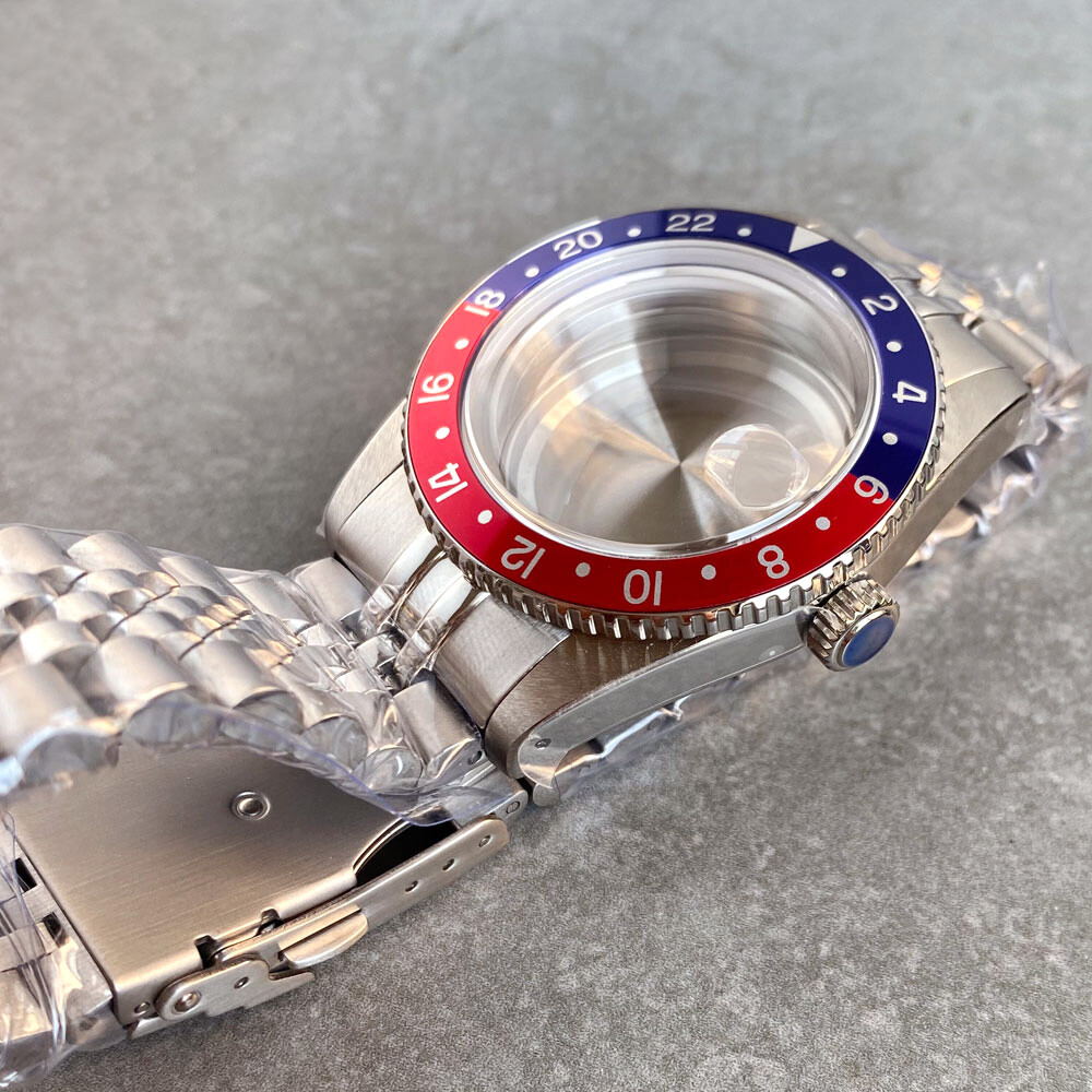 38mm Stainless Steel Brushed 200M Diver Watch Case Fit NH34 NH35 Domed Sapphire