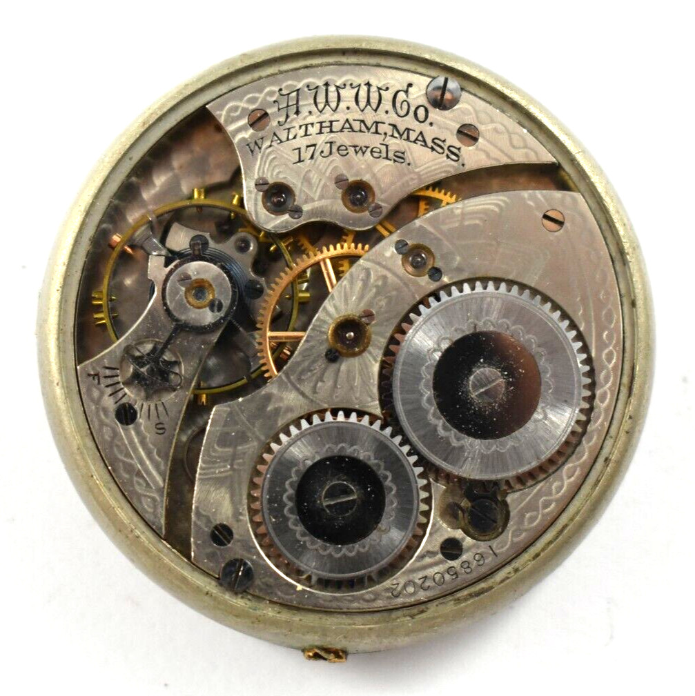 Vintage Waltham Grade 225 12s 17J OF Pocket Watch Movement lot.wc