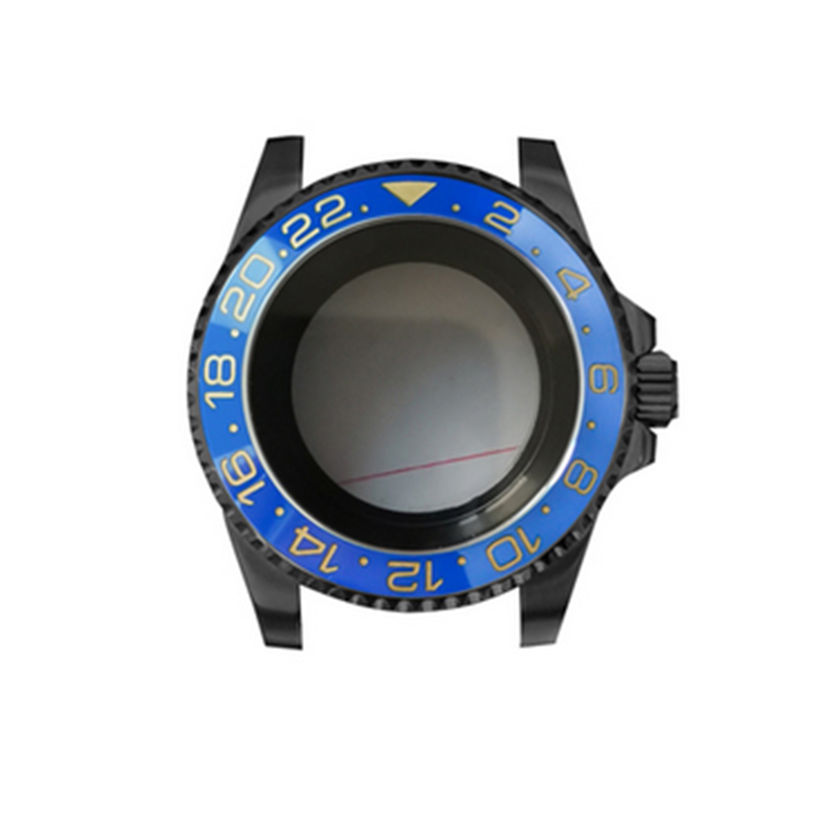 Watch Case 40MM PVD Black SUB Sapphire Flat Mirror Watch Case for NH35/NH36
