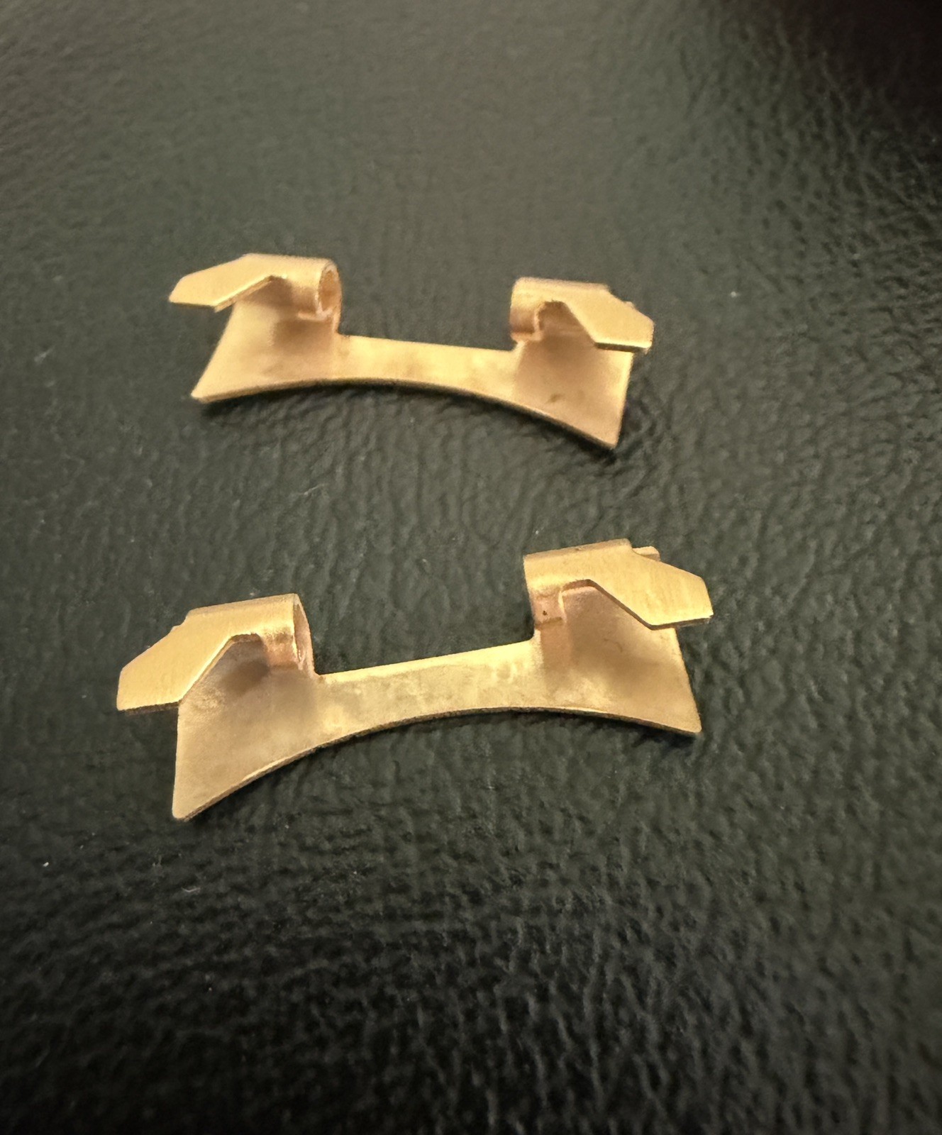 20mm Curved Gold Tone Stainless Steel Watch End Links 9.0mm Inner Width Pair