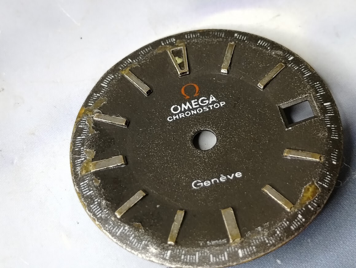 vintage mostrador dial omega chronostop geneve original raridade