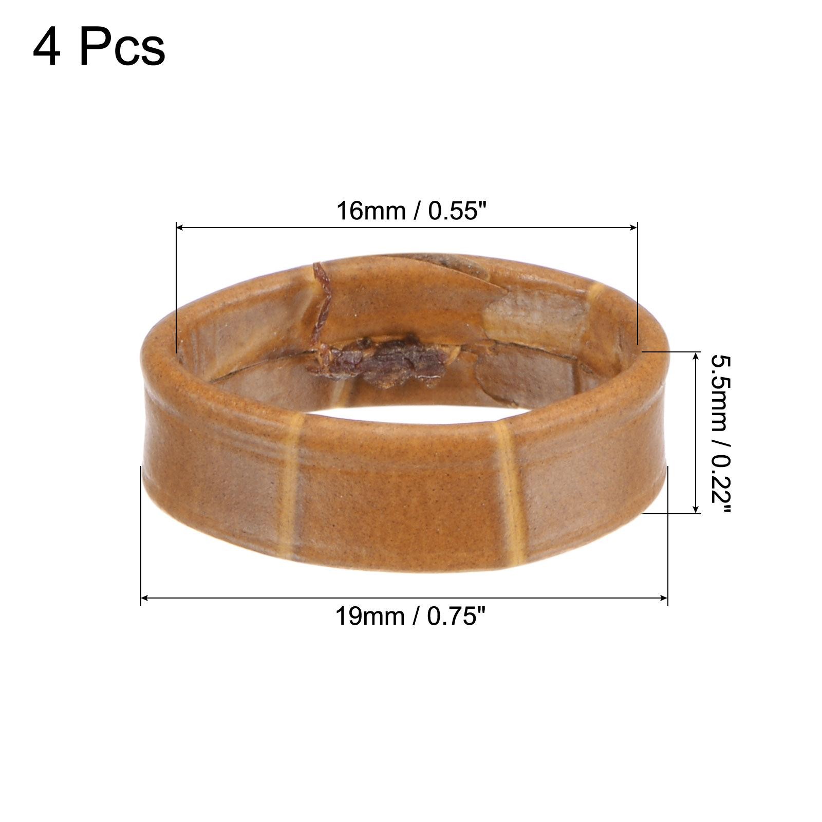 4 Pcs PU Leather Loops Retaining Ring for 16mm Width Watch Band, Brown