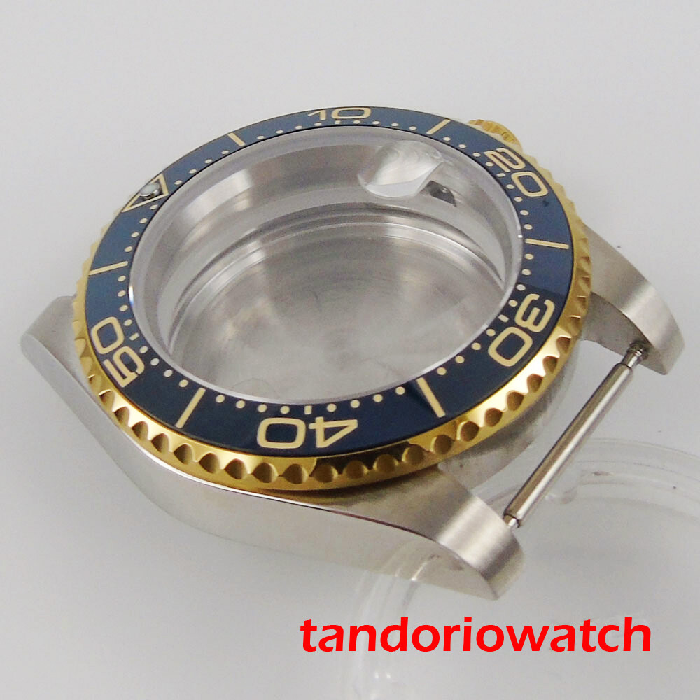 40mm Stainless Steel Watch Case Sapphire Glass Ceramic Bezel Fit NH35 36 MIYOTA
