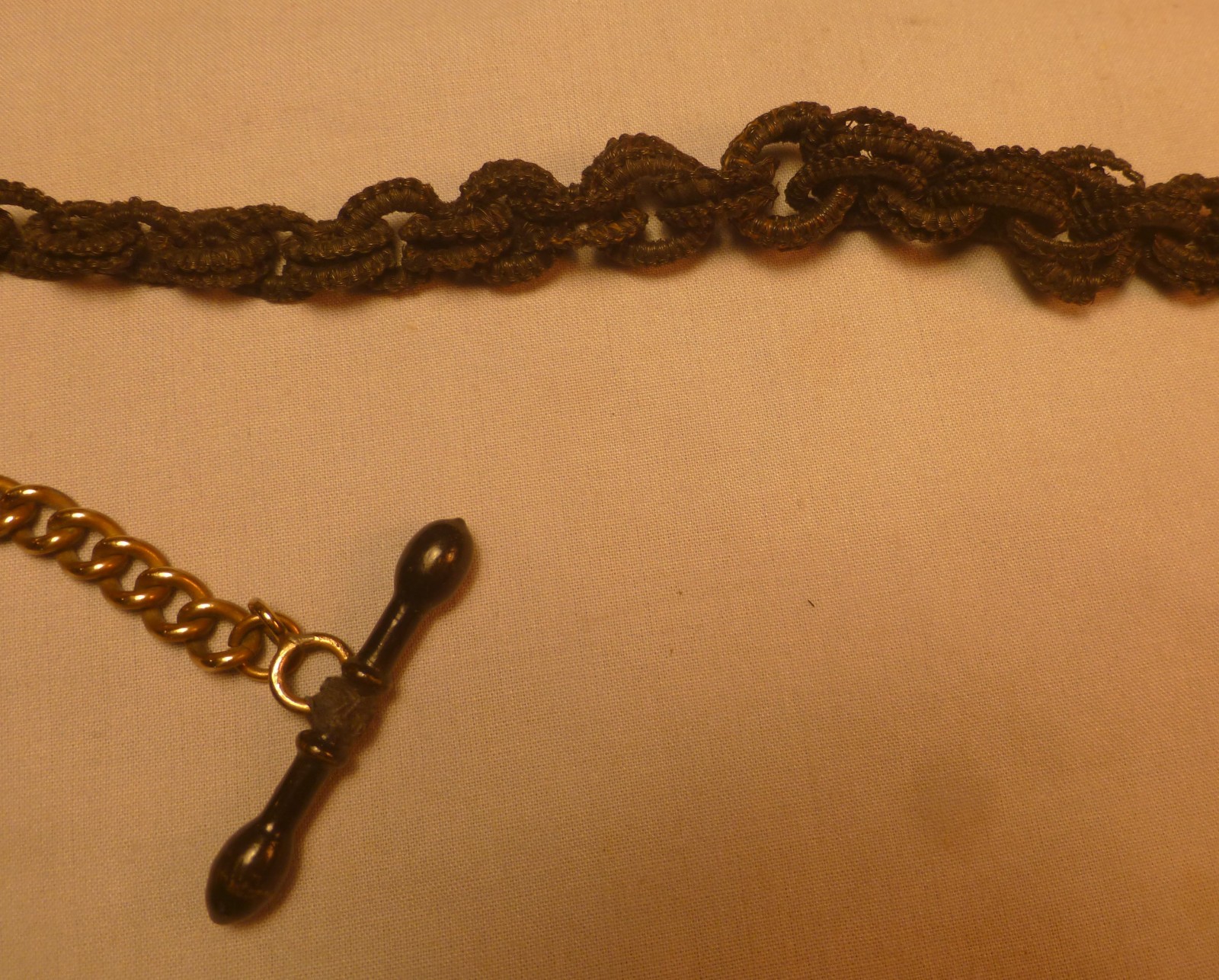 Vintage Pocket Watch Mournig Braiding Hair Chain -BEST OFFER-