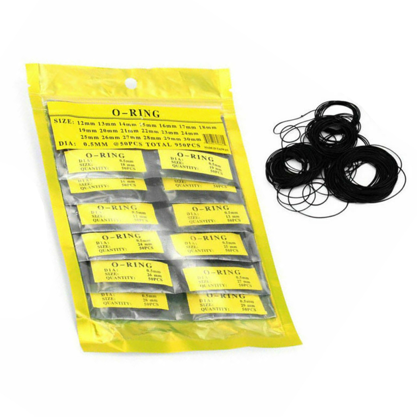 10-Size 500Pcs Dia 0.8mm 31-40mm Rubber O-Ring Watch Back Cover Seal Gaskets