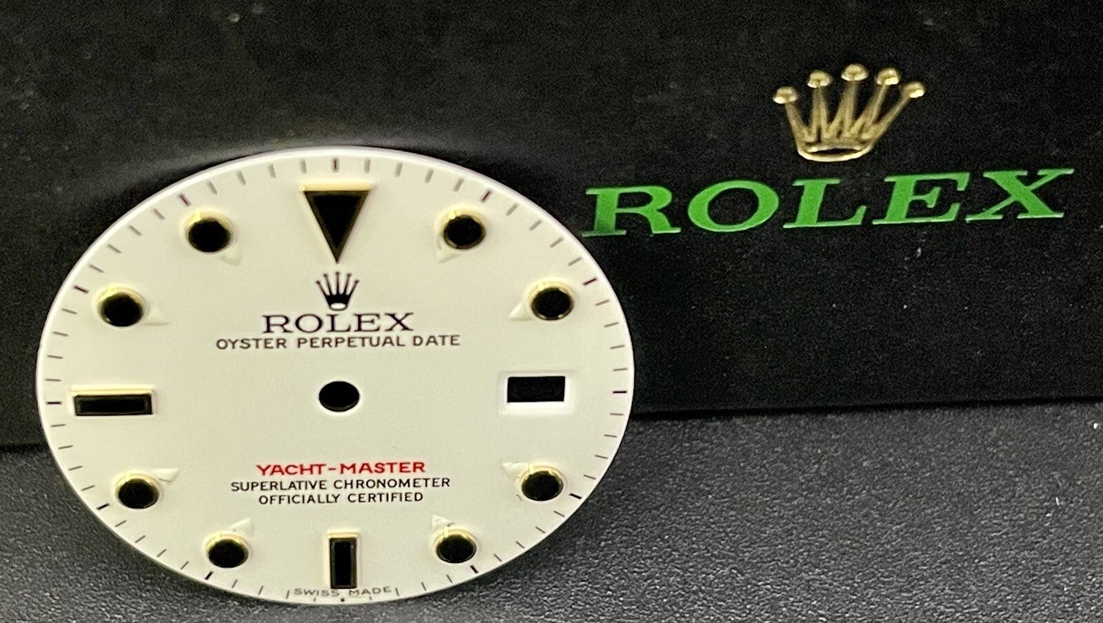 Rolex Mens 40mm Yacht-Master Date White Dial Black/Gold Index Ref 16628 16623