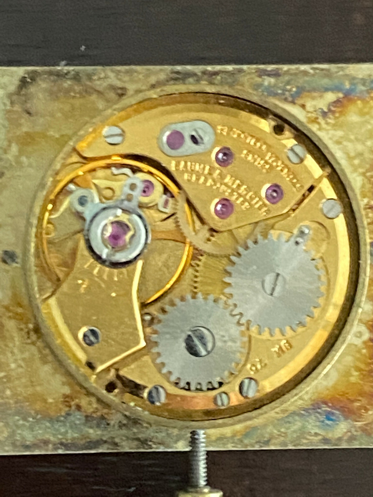 VINTAGE MEN’S BAUME & MERCIER WRIST WATCH MOVEMENT,CAL.BM775, KEEPING TIME