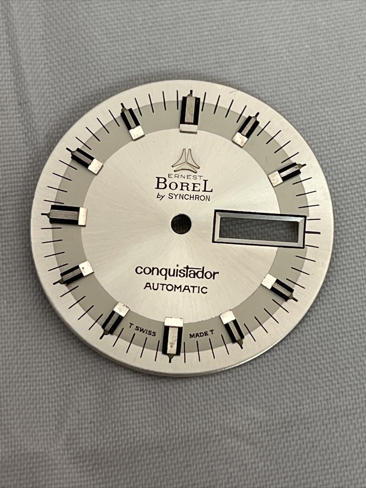 nos borel conquistador automatic dial silver 30mm watch maker fc4
