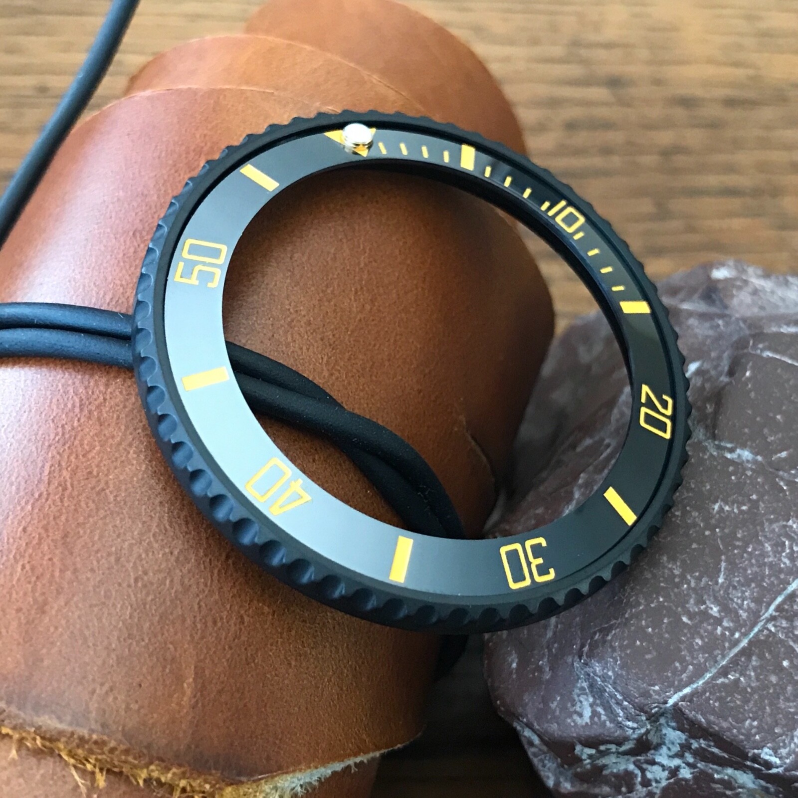 Sub Style Bezel+Black w/ Yellow Ceramic Insert for Seiko SKX007 SRPD~US Seller