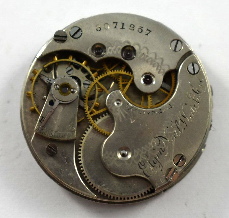Vintage Elgin Grade 110 0s 11J Hunting Pocket Watch Movement lot.wr