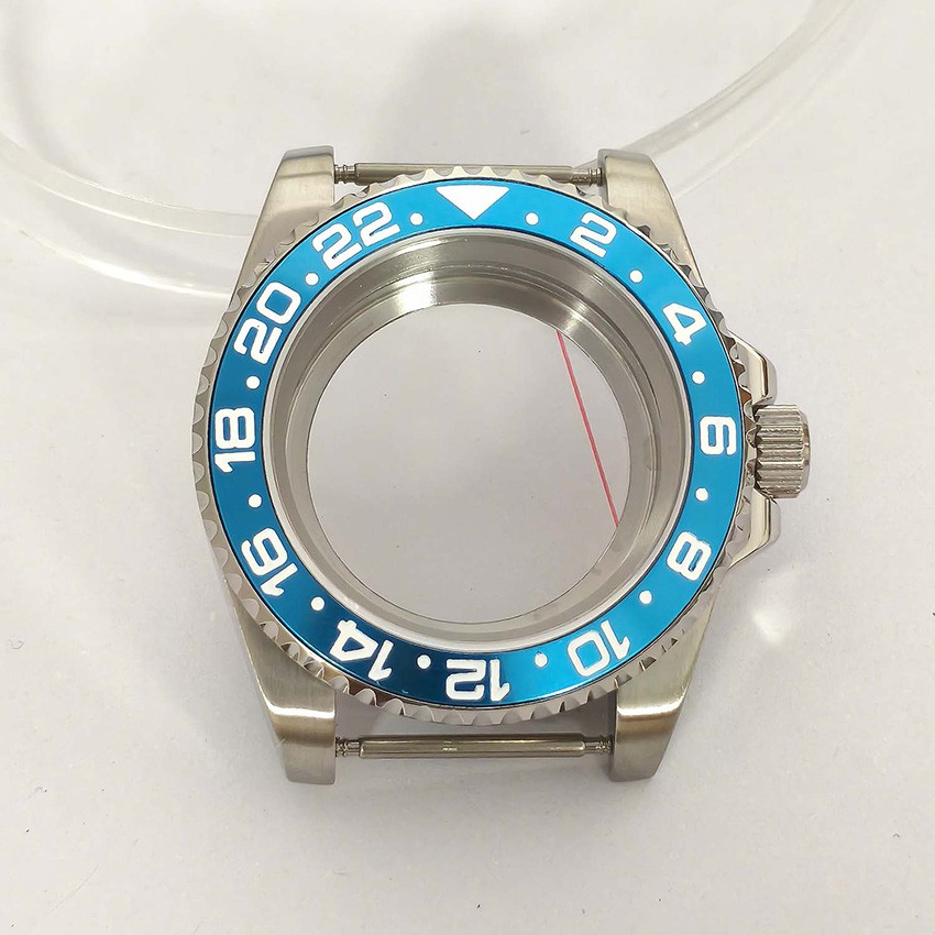 Flat Sapphire Glass Steel Case 40mm Display/Solid Base for NH35/NH36/7S Movement