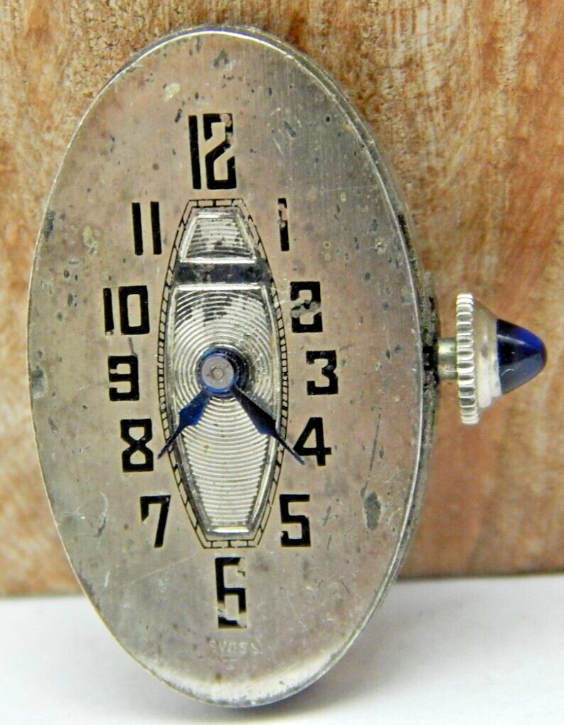 Vintage Warwick 6.5 17 jewel 4 Adjustment art deco wrist watch movement w/ dial
