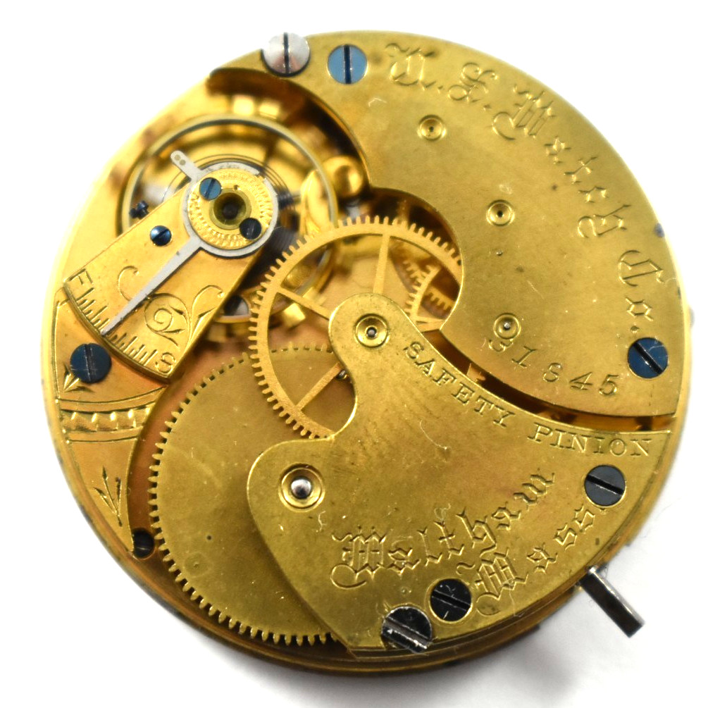 Vintage U.S Watch Co Waltham Grade 66 6s 7J Pocket Watch Movement lot.qb