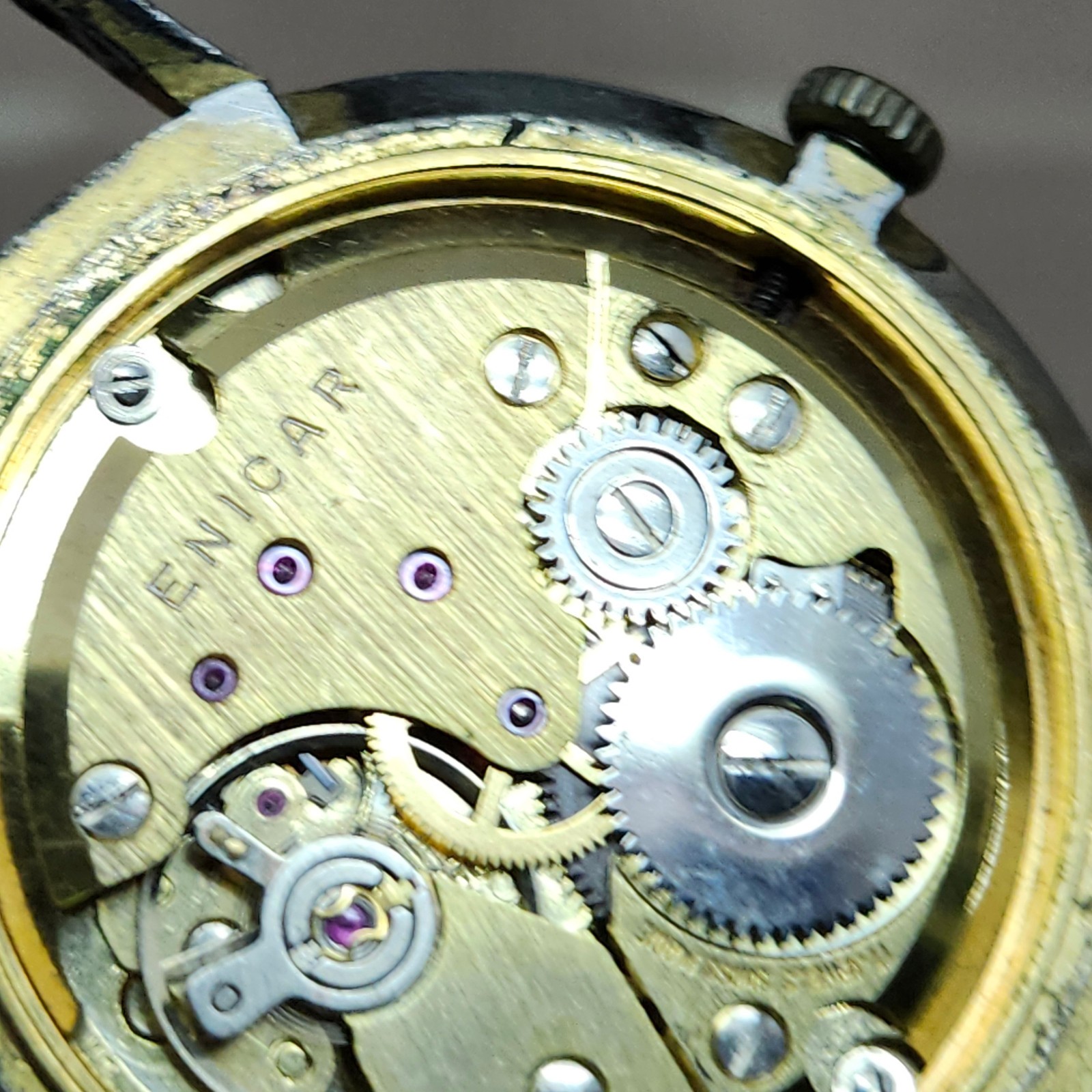 Enicar 112-22-23 Manual Wind Date Swiss Watch AR 1121 Movement – RUNNING