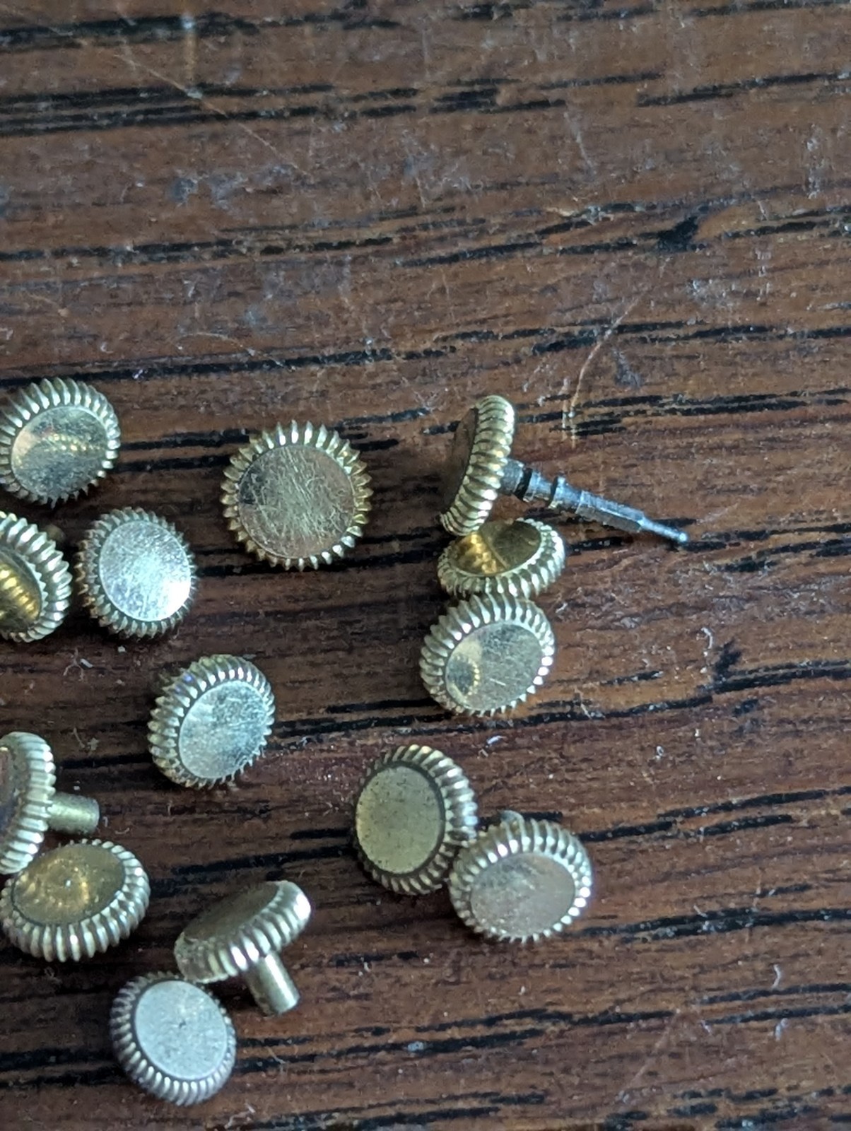IWC Watch Crowns, Gilt, International Watch Co, Various Sizes, Used Crowns #N823