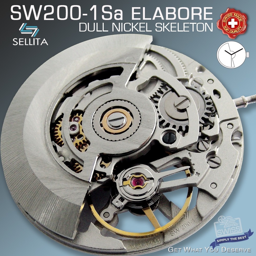 MOVEMENT AUTOMATIC SELLITA SW200-1 Sa, ELABORE, NICKEL, SKELETON BEAUTY