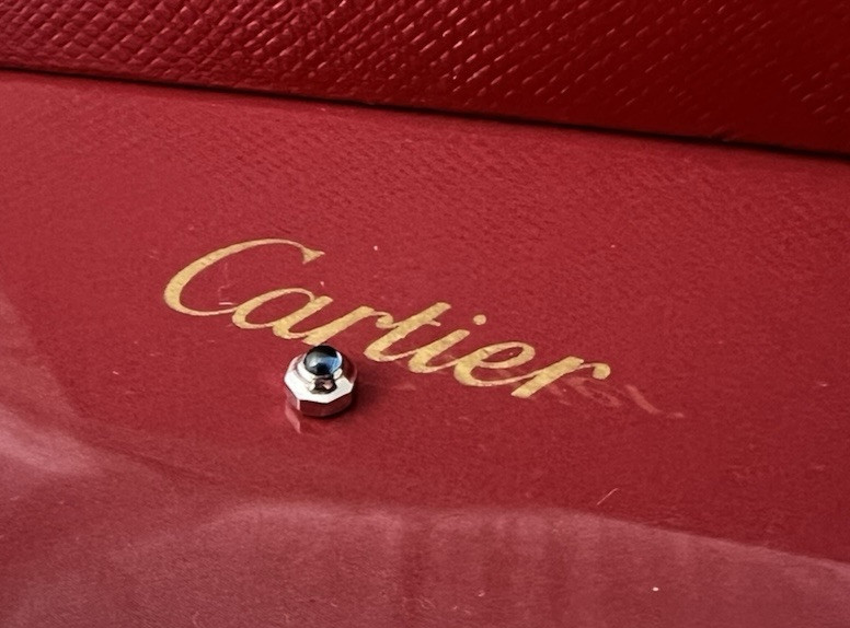 Cartier Watch Crown SANTOS WOMEN’S 18k WHITE Gold 3.70mm UNUSED Swiss Made
