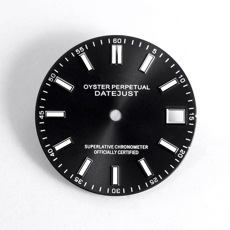 Date Just Dial Number Minute Mark Sunburst 28.5mm