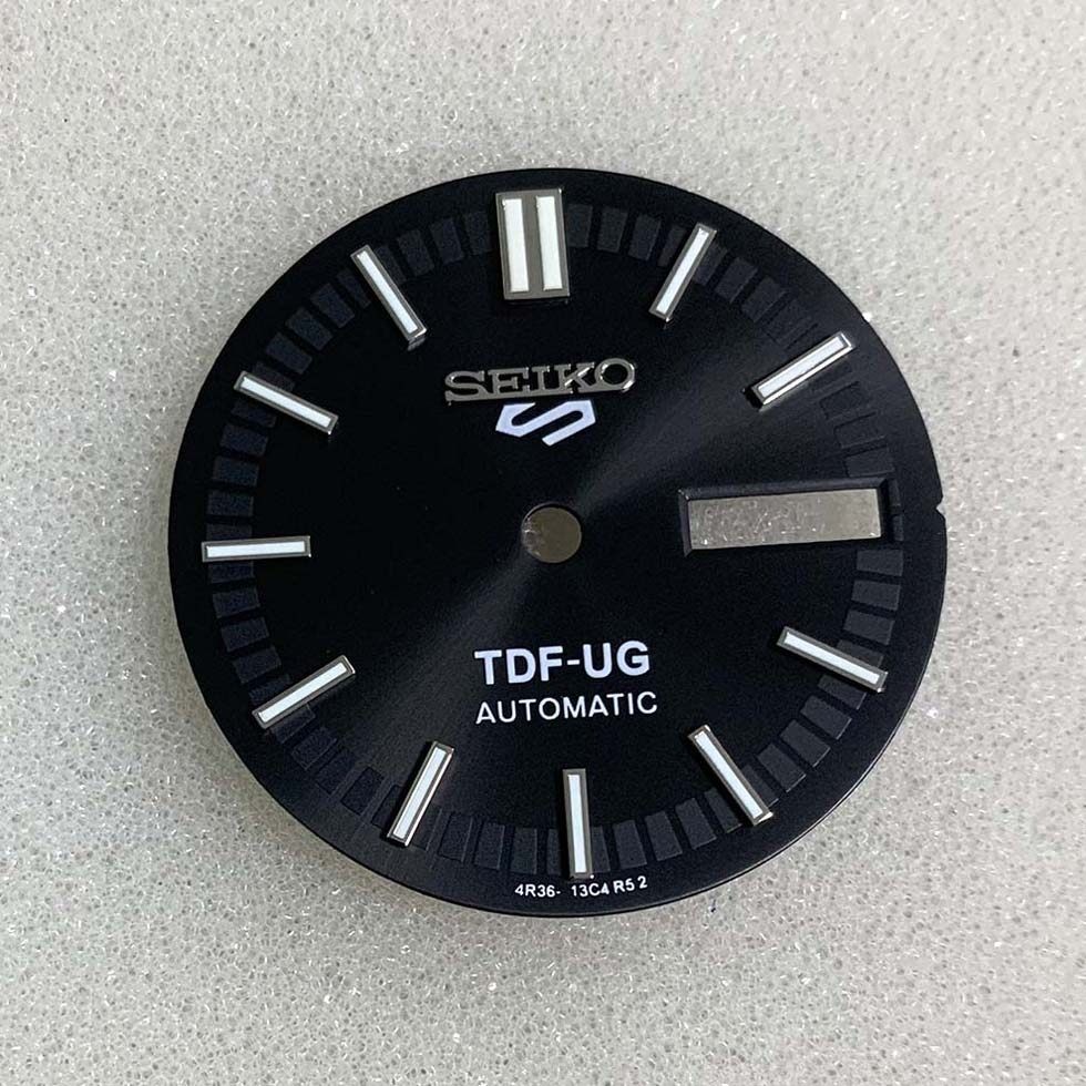28.5mm Green Luminous Watch Dial Double Calendar for Nh36 Movement Watch Parts