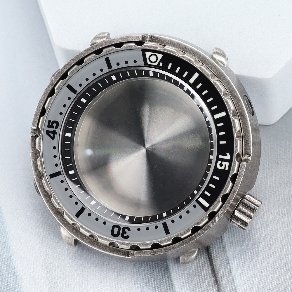 47mm Tuna Style Steel Watch Case Sapphire Chapter Ring 10ATM For Seiko NH35 NH36