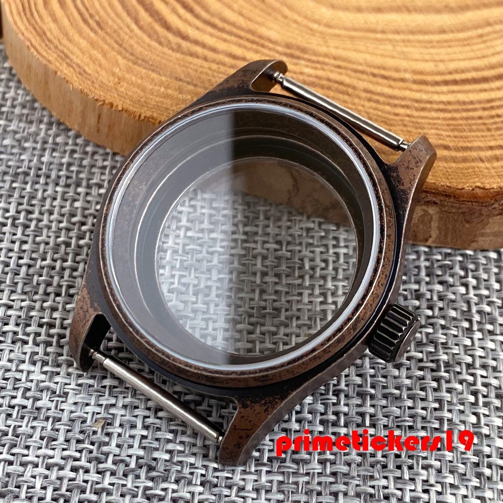 36mm/39mm Pilot Bronze Coated Vintage Steel Watch Case Fit NH35 ETA2824 PT5000