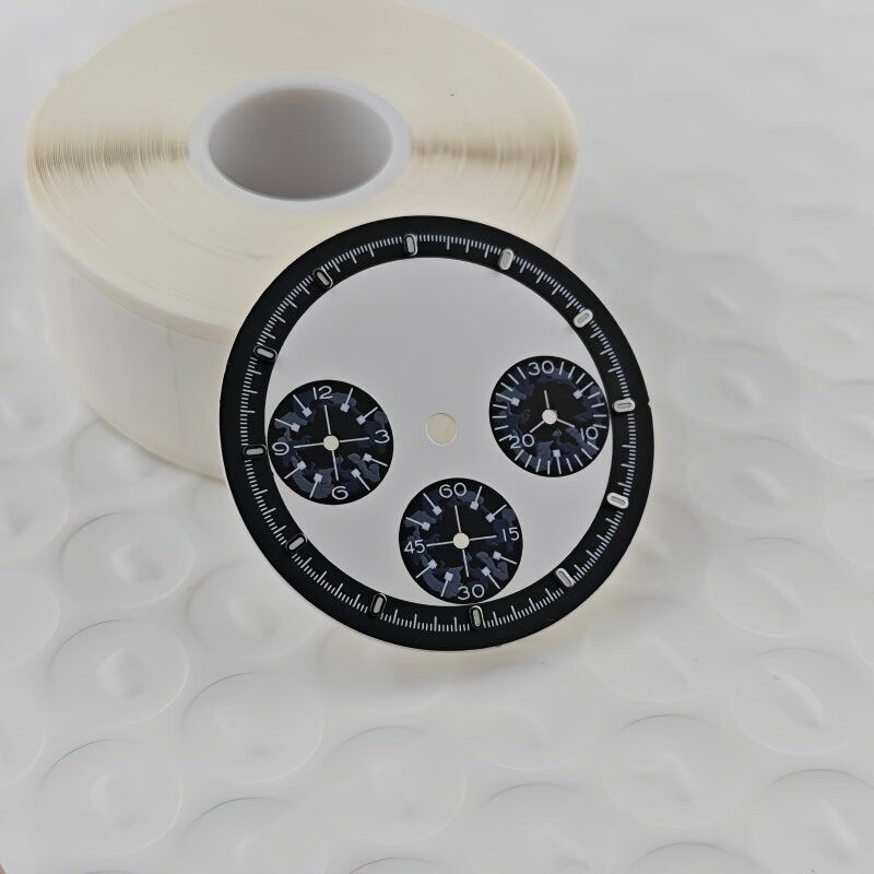 29.5mm Multi-Functional Black White Watch Dial Green Lume for Vk63 Movement