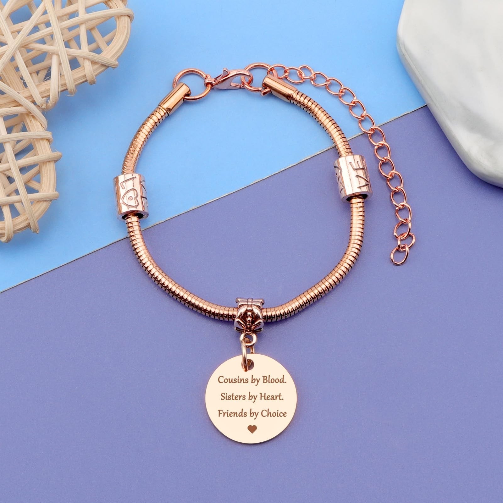 DlaeKua Cousin Gift Bracelet Stainless Steel Christmas Gift for Cousin Birthd…