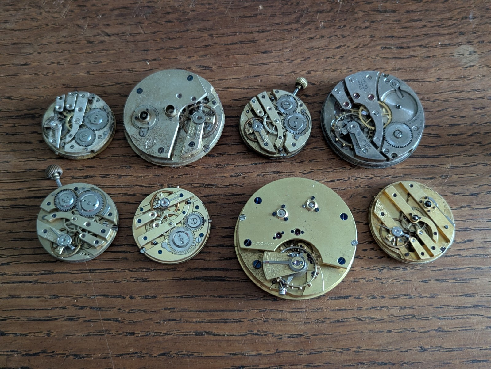 Pocket Watch Movements for Repair / Parts, Mixed Lot, Watchmaker Parts #S854