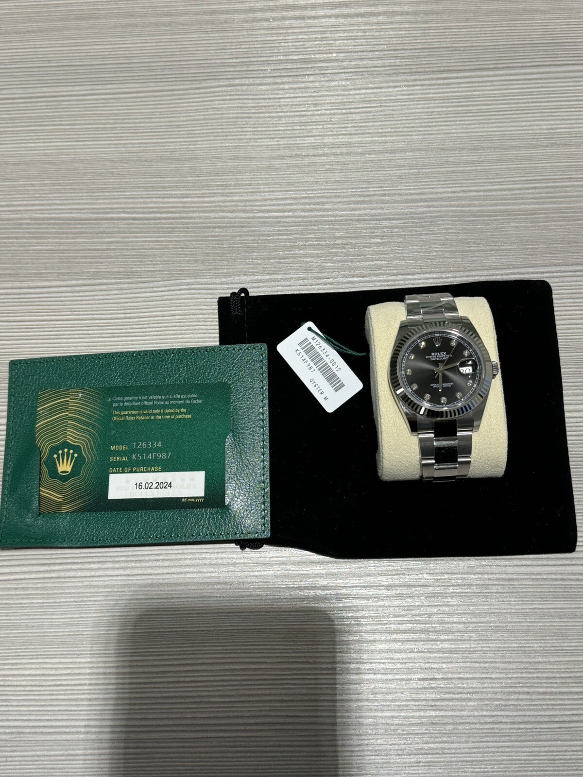 Rolex 41mm Datejust Black Diamond Dial With 18 Carat Gold Fluted Bezel. Unworn!!